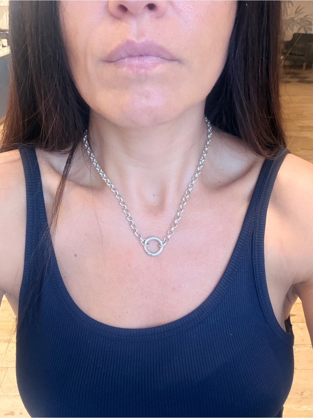 TOUS Silver Chain Hold Necklace